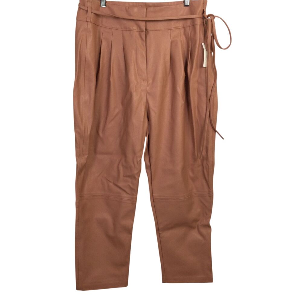 Blanknyc Anthropologie Womens Pleated Cropped Pants Peach Pink Size 32 NWT